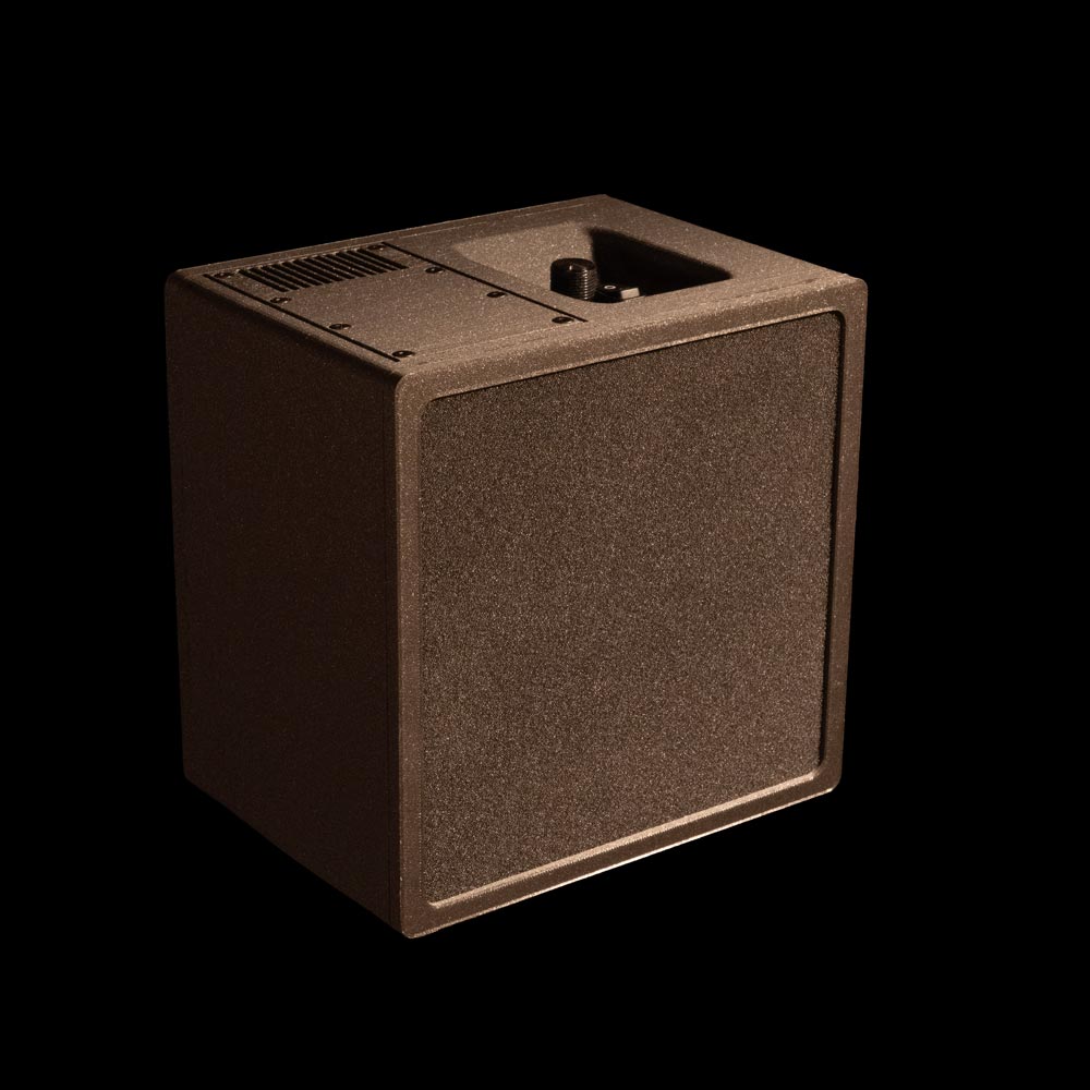 The Guitar Support amplifier, front three-quarter view, isolated on black